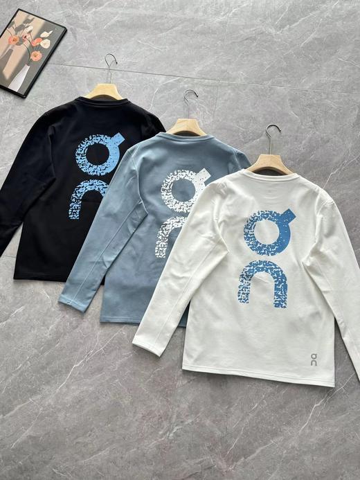 D110912男士背后超大印花标识磨毛长袖底层保暖tee 商品图1