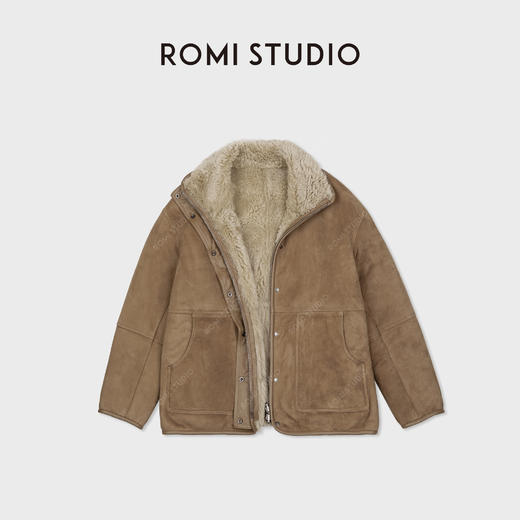 ROMI STUDIO冰岛绵羊皮绒面皮毛一体蓬松卷曲皮草外套 RWCWW06819 商品图0
