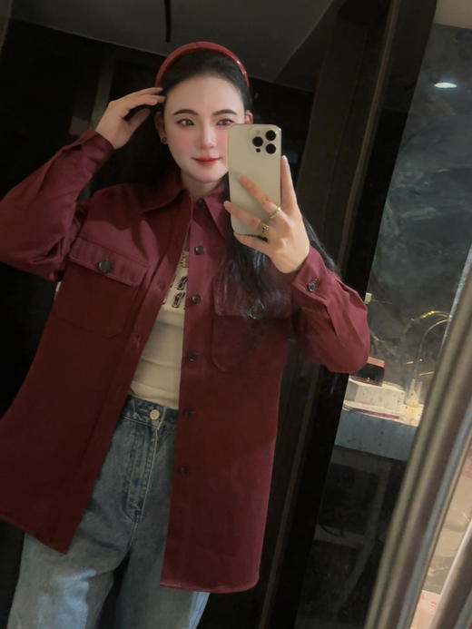 杨树林 单排扣尖领长袖衬衫 商品图7