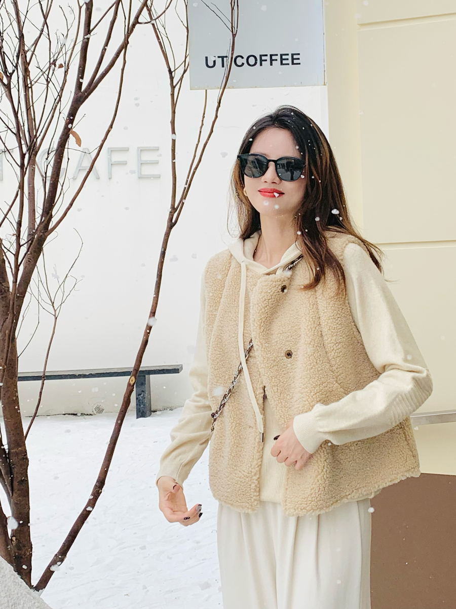 【百图lulu定制】【羊羔毛马甲】【赠斜挎包】暖绒绒 暖和 清新 羊羔毛 马甲