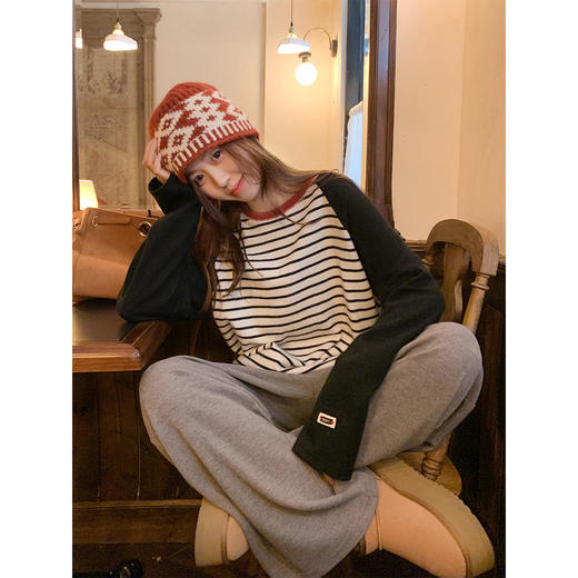 <曾小咸推荐>现货秒杀 ！微信超特价！撞色条纹插肩袖T恤 日常149.99 立减80 秒杀69.99！！ 商品图1