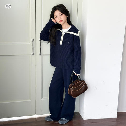 秋冬潮流休闲亲子装套装 大童连帽卫衣/毛线衣两件套 商品图12