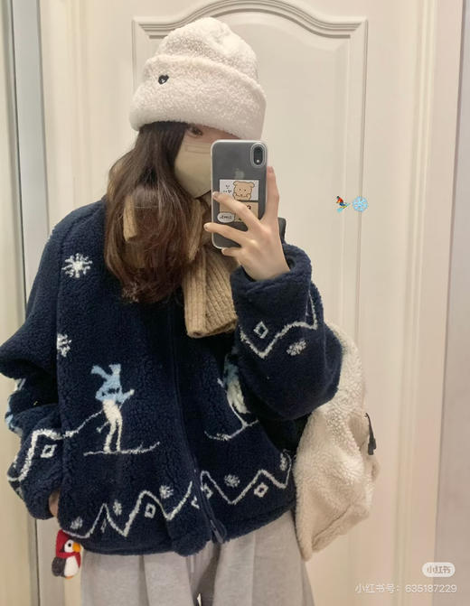 杨超越同款双层仿羊羔毛外套 商品图3