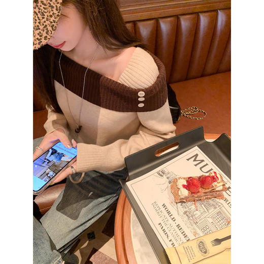 <曾小咸推荐>现货秒杀 ！微信超特价！一字肩针织衫 日常179.99 立减100 秒杀79.99！！ 商品图4
