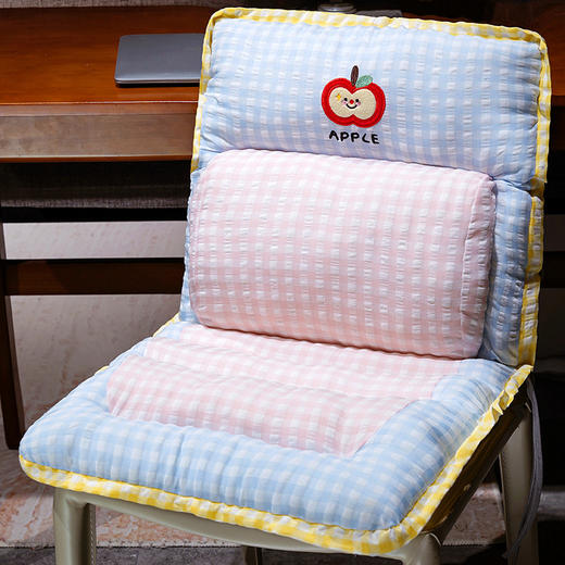 自然醒格纹苹果护腰横条连体坐垫QYL 商品图8