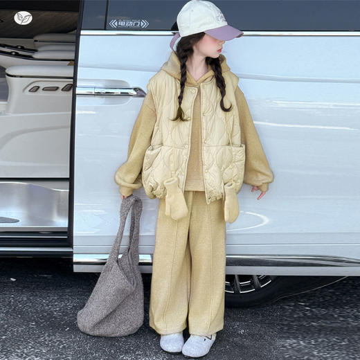 秋冬潮流休闲亲子装套装 大童连帽卫衣/毛线衣两件套 商品图1