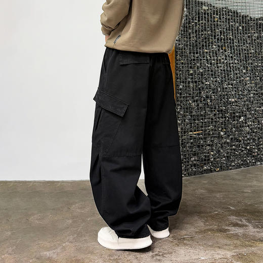 徐太浪【立体裁剪 拼接口袋】纯棉工装裤男秋冬季宽松直筒休闲裤 商品图3