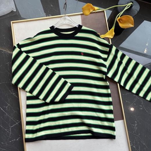 Sh＆ort Sent＆ence 撞色条纹圆领套头宽松长袖针织衫 （蕾姐上身S） 商品图14