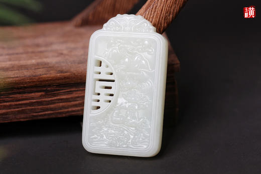 和田白玉【龙凤】对牌吊坠 商品图5