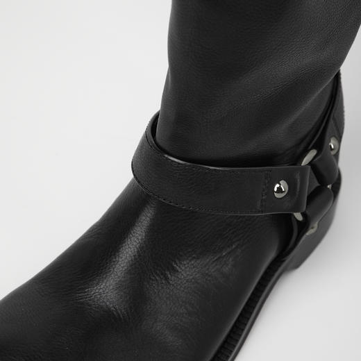 ROMI STUDIO“亲肤绒里”牛皮荔枝纹柔软云感银扣骑士靴 RWCWP06991【5cm】 商品图3