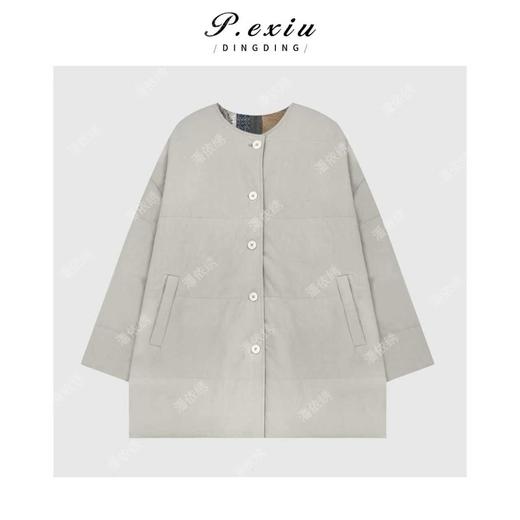 04-4潘依绣丁丁宠粉【两面穿】复古港风印花格子圆领夹棉棉服W-63577 商品图1