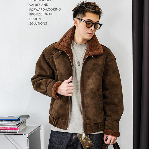 徐太浪【颗粒绒 保暖防寒】复古美式棉衣男冬季大码男装棉服外套 商品图2