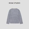 ROMI STUDIO“日系慵懒”华夫格立体条纹宽松亨利长袖T恤RWCAS66491 商品缩略图1