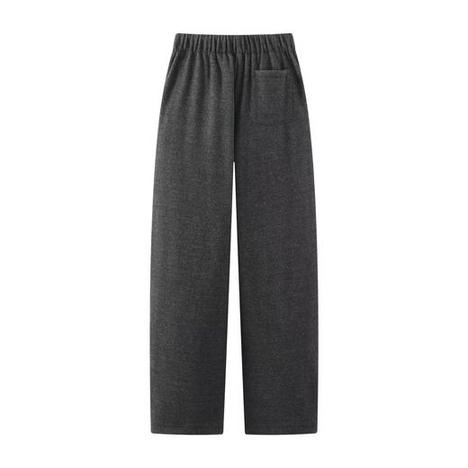 D110914加绒保暖毛呢直筒休闲裤女高腰抽绳宽松百搭呢子长裤 商品图9