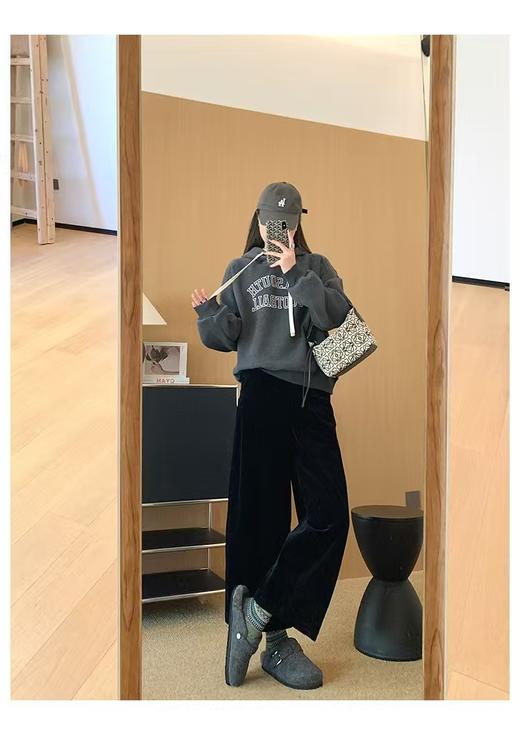 美式复古字母奥利绒数码印做旧连帽显瘦长袖卫衣 商品图3