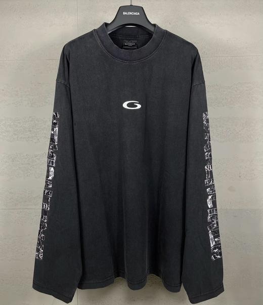 男款字母寬鬆长袖T恤he004 商品图0