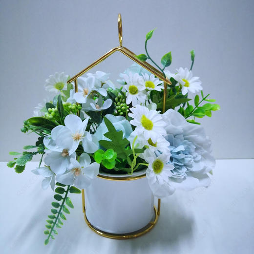 【花思源】扫墓专用仿真鲜花盆花（蓝色）国际品质仿真花 商品图0