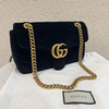 Gucci 双G 马蒙 中号 丝绒 黑色斜挎包 商品缩略图0