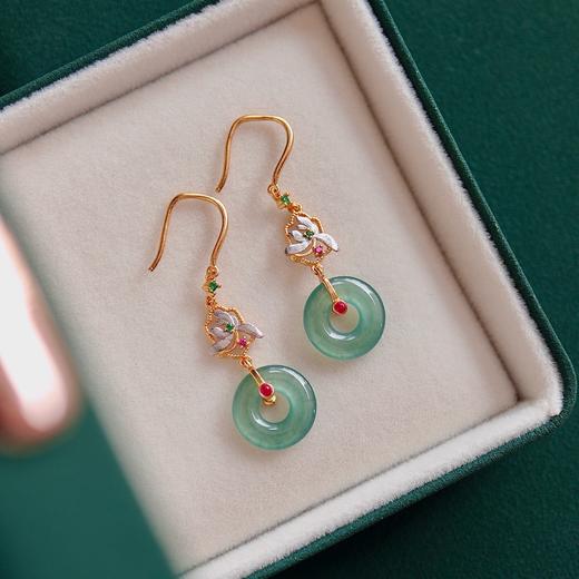 【限量秒杀】老料蓝水翡翠 玉兰甜甜圈耳环 CF 商品图3