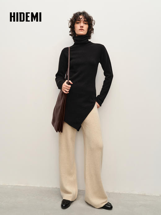 HIDEMI 进口浣熊毛抽绳长裤阔腿裤 商品图4