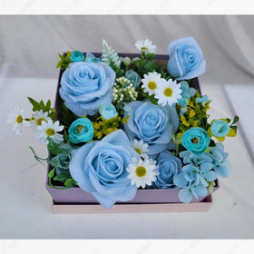 【花思源】扫墓专用花仿真鲜花礼盒（蓝色）国际品质仿真花