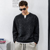 徐太浪【毛绒感 混纺保暖】黑色假两件毛衣男秋冬季通勤内搭上衣 商品缩略图0