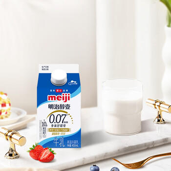 明治meiji醇壹全脂牛奶 450ml*2盒 低温牛奶 【国内奶源】 商品图0