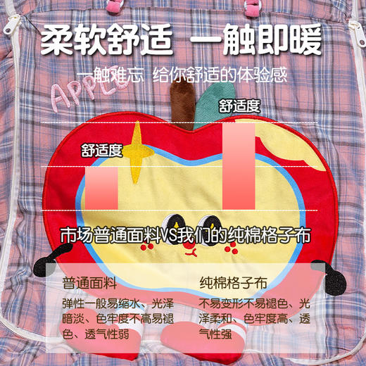 自然醒大眼红苹果格子布抱枕被QYL 商品图3