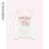 余潇潇【猫咪许愿池】时尚卡通印花渐变烫钻百搭宽松圆领长袖T恤 商品缩略图4