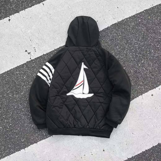 D110940秋冬新款四道杠复古连帽帆船羽绒棉服棉衣外套 商品图1
