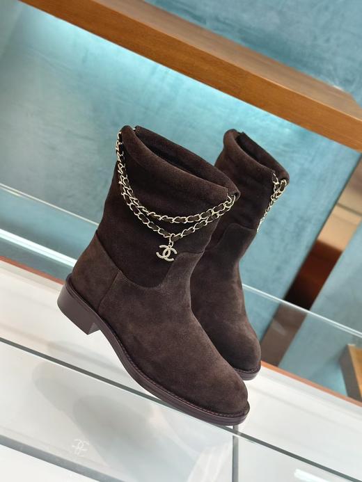 香奈儿 25ss秋冬新款小香链条麂皮复古风马丁靴短靴（DBG） 商品图2