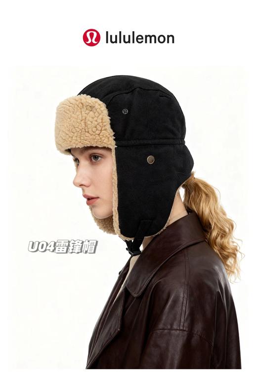 D110917男女老少都可用！羊羔绒护耳雷锋帽飞行帽保暖头盔 商品图3