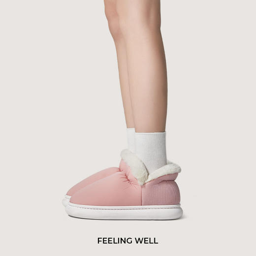 朴西青春记忆棉鞋冬季防滑加绒包跟保暖居家棉拖鞋男女加厚可外穿 商品图2