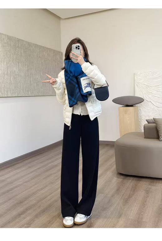 710g显瘦王报恩西裤秋冬加厚醋酸羊毛气质通勤窄阔腿裤 商品图12