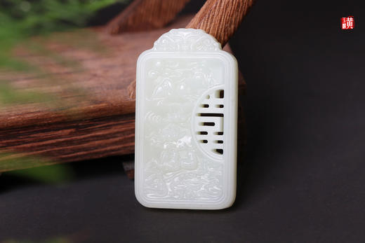 和田白玉【龙凤】对牌吊坠 商品图4