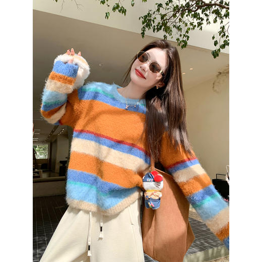 <曾小咸推荐>韩版慵懒感撞色毛衣 商品图3