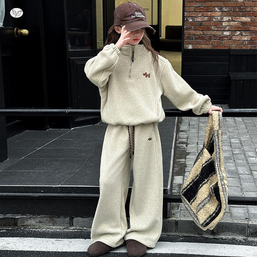 秋冬潮流休闲亲子装套装 大童连帽卫衣/毛线衣两件套 商品图13