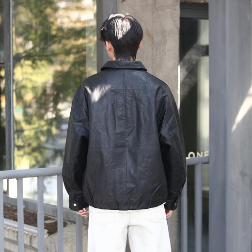 DRONKOO 2025 翻领口袋立体袋盖下摆内橡筋PU短款中厚棉服 商品图4