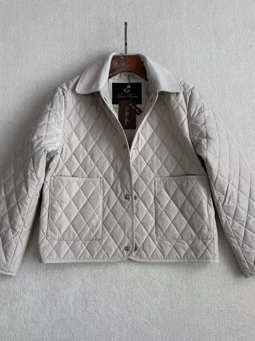 LP 羊绒领 经典菱格棉服。米色。深蓝色自己备注号码颜色 商品图9