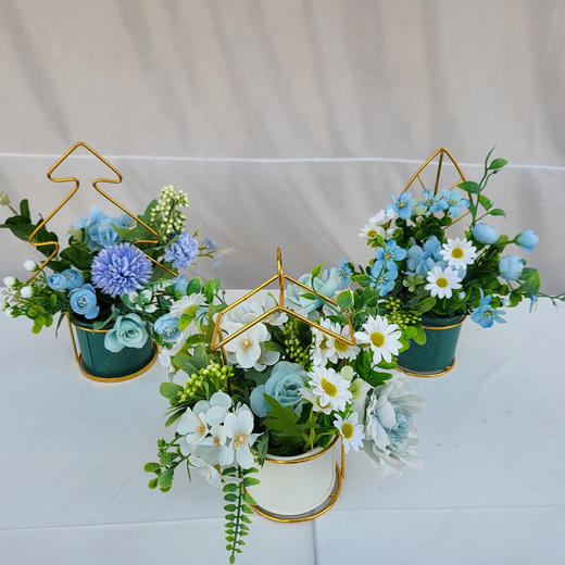 【花思源】扫墓专用仿真鲜花盆花（蓝色）国际品质仿真花 商品图3