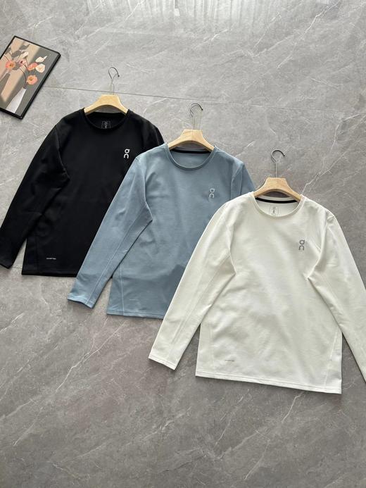 D110912男士背后超大印花标识磨毛长袖底层保暖tee 商品图0