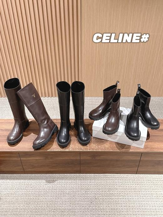 赛琳 2025秋冬款BUMARGARET高筒靴系列长/短靴系列拼色一脚蹬牛皮马丁靴（DBG） 商品图0