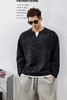 徐太浪【毛绒感 混纺保暖】黑色假两件毛衣男秋冬季通勤内搭上衣 商品缩略图4