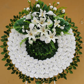 仿真鲜花1米花圈（拼色）国际品质仿真花