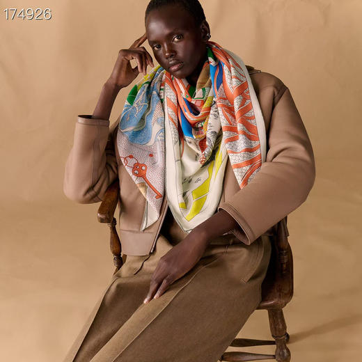 爱马仕大方巾。140*140。  粉色。灰色。蓝色。 黄色。橙色。自己备注颜色。 商品图8