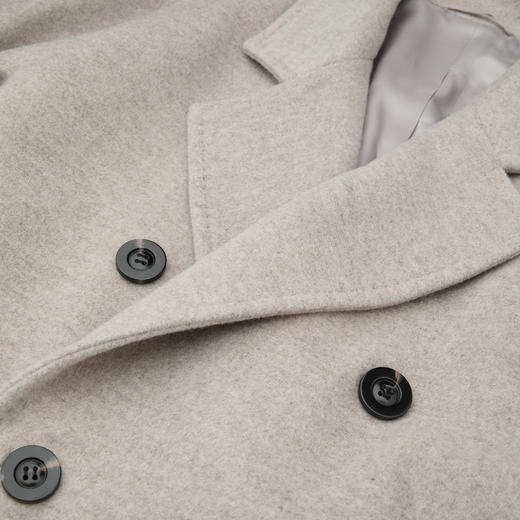 ROMI STUDIO“全手缝”秘鲁羊驼羊毛双排扣双面毛呢大衣RWCAW86776 商品图3