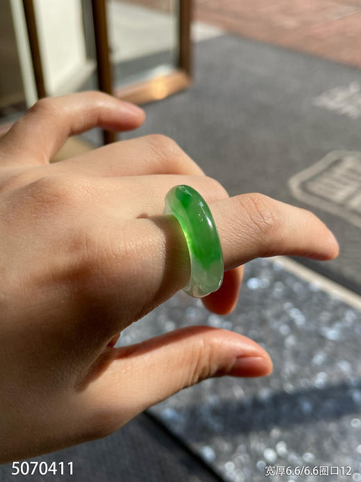 玻璃种飘翠扳指【5070411】圈口12.0～具体价格微信咨询 商品图1