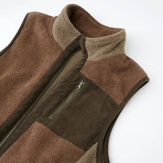 ROMI STUDIO“复古色彩”绒毛亲肤舒适立领拼色无袖马甲 RWCAW66644 商品图2