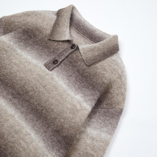 ROMI STUDIO羊毛混纺亲肤挺括渐变复古感POLO套头毛衫RWCASU6967 商品图2
