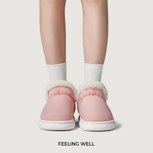 朴西青春记忆棉鞋冬季防滑加绒包跟保暖居家棉拖鞋男女加厚可外穿 商品图1